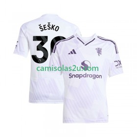 Camisolas de futebol Manchester United Benjamin Sesko 30 Equipamento Alternativa 2025/26 Manga Curta